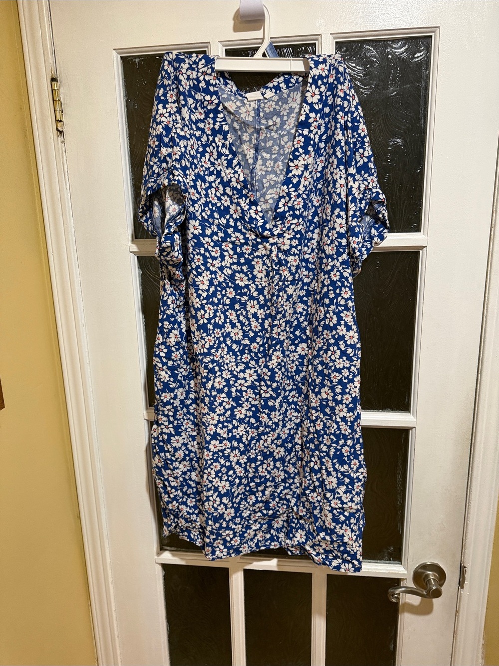 GAP Blue Floral V-Neck Midi Dress